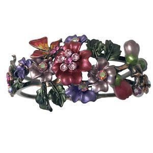 Vintage Metal w/Crystals 1 Butterfly Bracelet NWOT